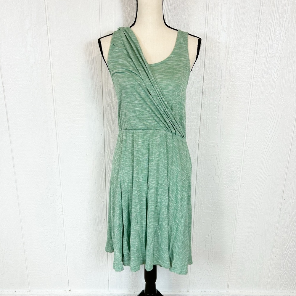Gap Asymmetrical Sleeveless Green and White Dress Small